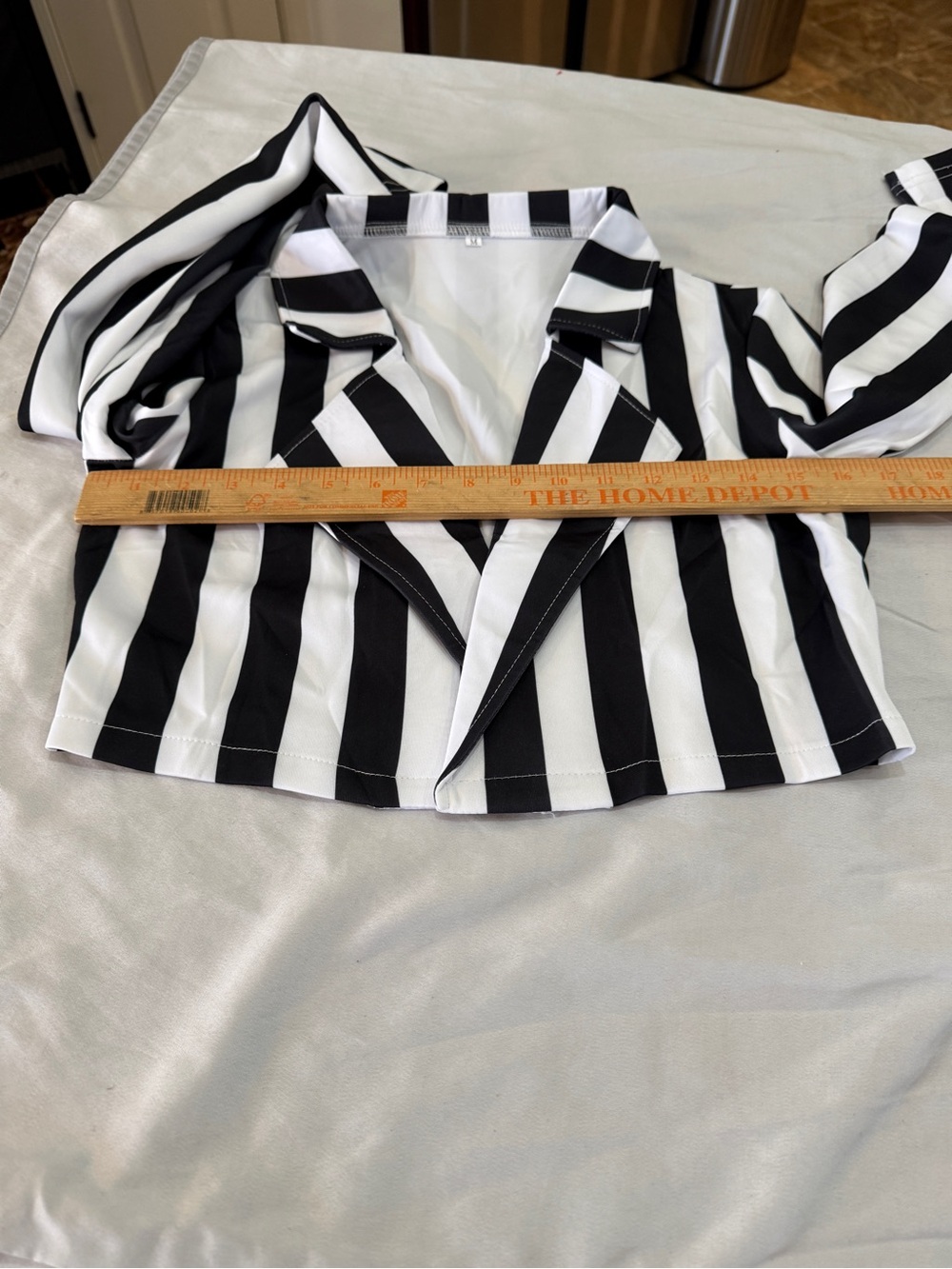 Beetlejuice Inspired Halloween Costume Women's M Striped Suit Wig 6 Piece Set - Picture 12 of 13